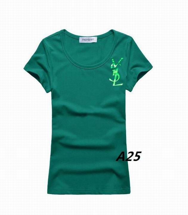 YSL short round collar T woman S-XL-098
